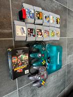 Nintendo 64 Aqua Blue + 11 Games & 2 Controllers, Spelcomputers en Games, Spelcomputers | Nintendo 64, Ophalen, Gebruikt, Met 2 controllers