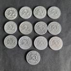 13x Duitse 50 Pfennig Munten 1919-1922 - Aluminium, Ophalen of Verzenden, Koningin Wilhelmina, Overige waardes, Losse munt