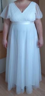 Prachtige witte jurk trouwjurk/feestjurk grote maat, Ophalen of Verzenden, Onder de knie, Wit, Zo goed als nieuw