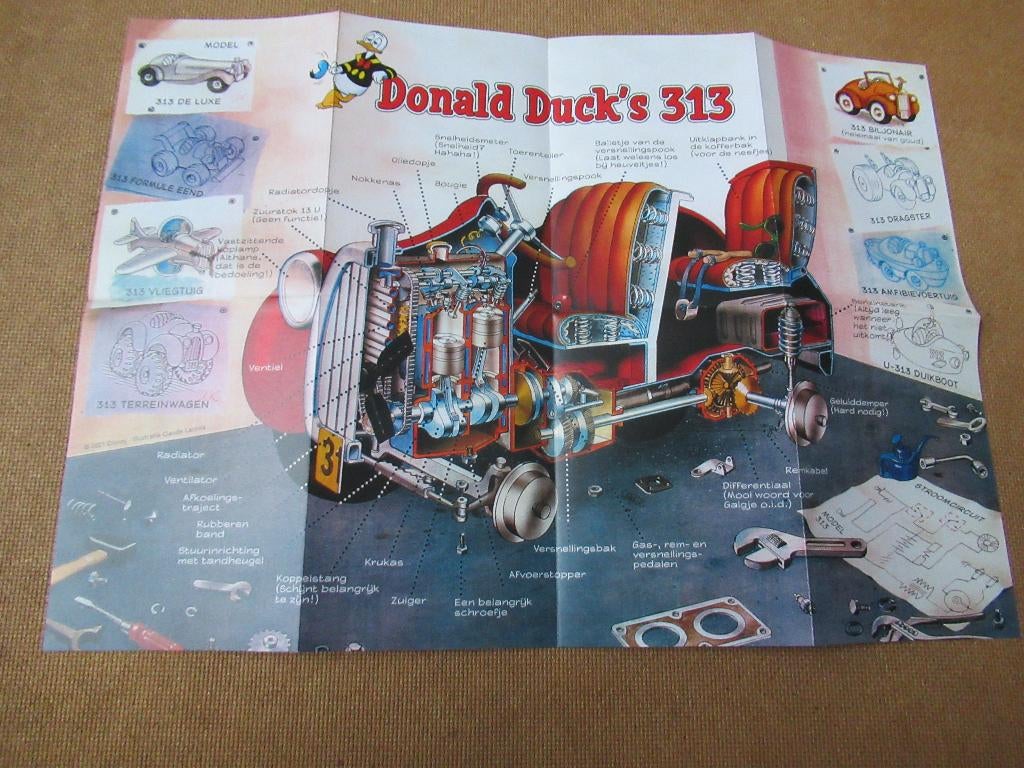 Donald Duck 313 bouwtekening, de auto van Donald Duck, Boeken, Eén stripboek, Verzenden, Nieuw, Walt Disney