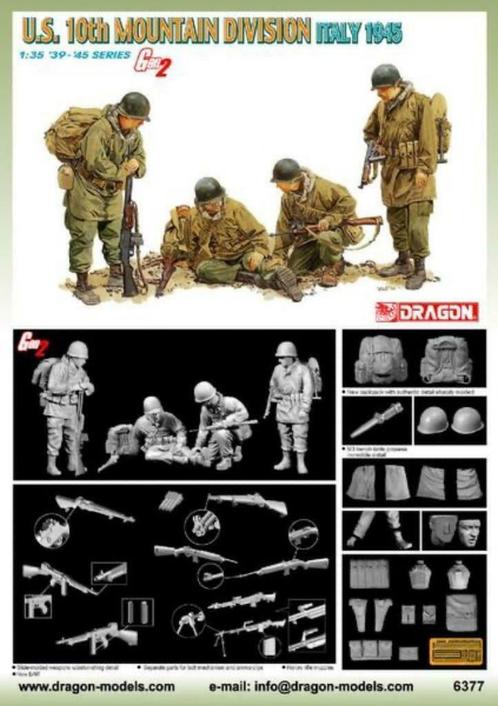 Dragon	6377	U.S. 10th Mountain Division Italy 1945 (Gen2)	1/, Hobby en Vrije tijd, Modelbouw | Figuren en Diorama's, Nieuw, 1:35 tot 1:50