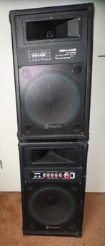 Speakers - Skytec - Setprijs:  €100,00, Zo goed als nieuw, 120 watt of meer, Front, Rear of Stereo speakers, Ophalen