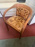 Vintage Houten Stoel met Bekleding, Ophalen of Verzenden