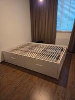 Ikea Brimnes bed 140x200 met Lonset lattenbodem, Gebruikt, Wit, Tweepersoons, 200 cm
