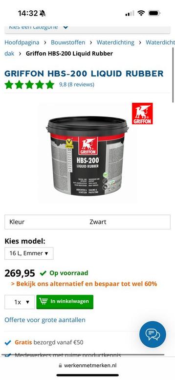 Griffon HBS-200 liquid rubber ongeopend 16 liter beschikbaar voor biedingen