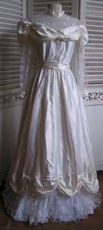 victoriaanse stijl satijnen trouwjurk maat XS nr TT 1328, Kleding | Dames, Verzenden, Zo goed als nieuw, Wit, Trouwjurk