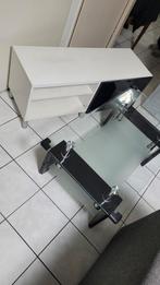 Glazen bijzettafels en tv meubels 20 euro, Ophalen, Gebruikt, 75 cm of meer, Rechthoekig