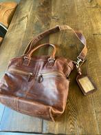 Bruine leren schouwdertas. Cowboysbac, Ophalen, Gebruikt, Bruin, Handtas