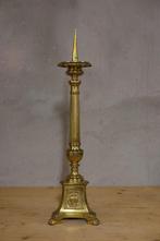 Vergulde kandelaar   59 cm hoog   vintage antiek, Ophalen of Verzenden, Overige materialen