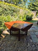 Vintage Eettafel met ingelegd hout., Ophalen, Gebruikt, 50 tot 100 cm, Rond