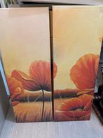 Klaproos Schilderijen Set, Huis en Inrichting, Minder dan 50 cm, Gebruikt, 50 tot 75 cm, Ophalen of Verzenden