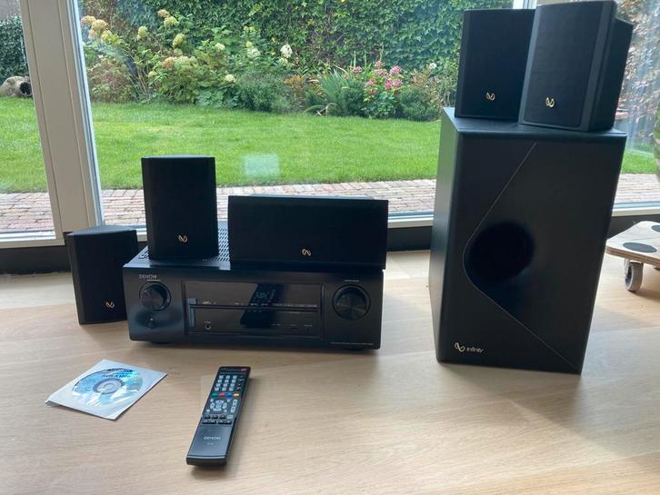 Denon AVR-X1000 met Infinity Minuette Speakers, Audio, Tv en Foto, Luidsprekers, Zo goed als nieuw, Complete surroundset, 120 watt of meer
