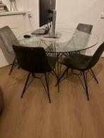 Eethoek 4 stoelen  nog heel erg goed, Huis en Inrichting, Tafels | Eettafels, 100 tot 150 cm, Rond, Ophalen of Verzenden, Zo goed als nieuw