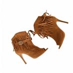 Prachtige suède enkellaarsjes van het merk March23, maat 40., Bruin, Ophalen of Verzenden, Zo goed als nieuw, Schoenen met hoge hakken