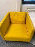 Twee gele fauteuils, Ophalen, Gebruikt, 75 tot 100 cm, Stof