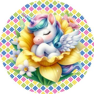 LF4031 ouwel eenhoorn 20x4,7cm eetbare cupcake rondjes vers beschikbaar voor biedingen