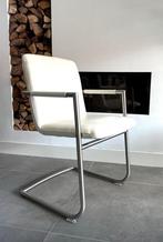 4/6 wit lederen Henders & Hazel design eetkamerstoelen., Huis en Inrichting, Ophalen, Wit, Henders en Hazel, Zo goed als nieuw