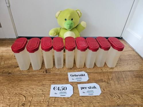 * Tupperware hoge rode kruidenpotjes, Huis en Inrichting, Keuken | Tupperware, Gebruikt, Bus of Trommel, Rood, Ophalen of Verzenden