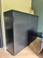 Ikea GALANT Kast met schuifdeuren, zwart gebeitst 160x120 cm, Huis en Inrichting, Ophalen, Zo goed als nieuw, 25 tot 50 cm, Minder dan 100 cm