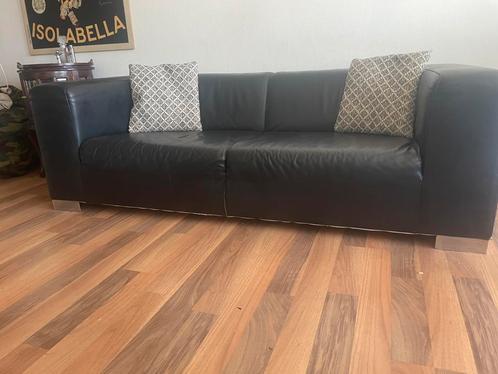 Leren Montel bank 2,5zits, Huis en Inrichting, Banken | Sofa's en Chaises Longues, Gebruikt, Overige maten, 200 tot 250 cm, 75 tot 100 cm