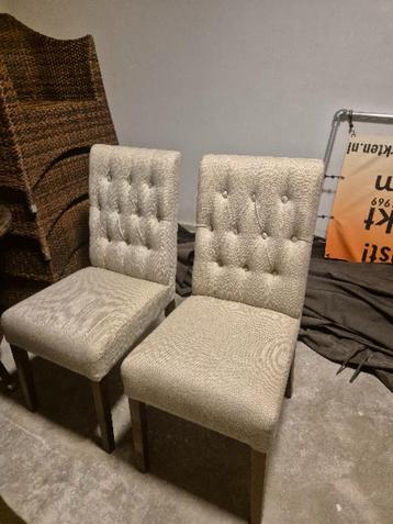 eetkamerstoelen 6 stuks beige creme