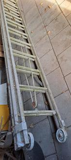 aluminium lader 2 maal 14 trede, Doe-het-zelf en Verbouw, Ladders en Trappen, Ophalen, Gebruikt, Ladder, 4 meter of meer