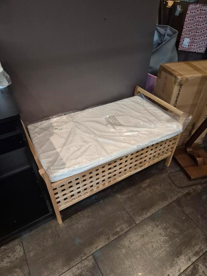 Nieuwe Halbank Bamboe 90cm Breed, Huis en Inrichting, Slaapkamer | Bedden, Nieuw, Eenpersoons, 90 cm, 190 cm of minder, Hout, Bruin