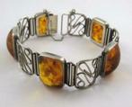 Fischland art deco armband 835 zilver en barnsteen (7724-575, Ophalen, Zo goed als nieuw, Zilver, Zilver