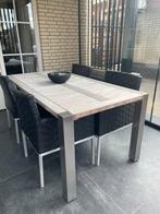 4 Seasons Tuintafel Teak/Alu 180x90, Tuin en Terras, Tuintafels, Ophalen, Gebruikt, Rechthoekig, Teakhout