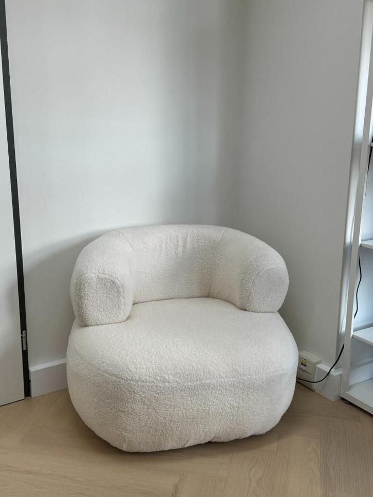 Teddy Fauteuil - Wit, Huis en Inrichting, Fauteuils, Zo goed als nieuw, Stof, Overige materialen, 75 tot 100 cm, 75 tot 100 cm