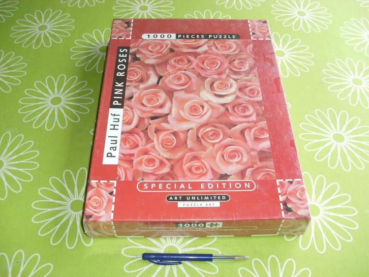 Nieuw in seal: Puzzel van Paul Huf Pink Roses 1000 stukjes, Hobby en Vrije tijd, Denksport en Puzzels, Nieuw, Legpuzzel, 500 t/m 1500 stukjes
