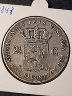 Zilveren 2½ Gulden 1848 - Willem II, Verzenden, Zilver, Losse munt, 2½ gulden