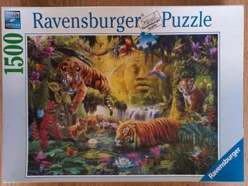 Ravensburger puzzel 1500, Tijgers in de jungle COMPLEET ZGAN beschikbaar voor biedingen