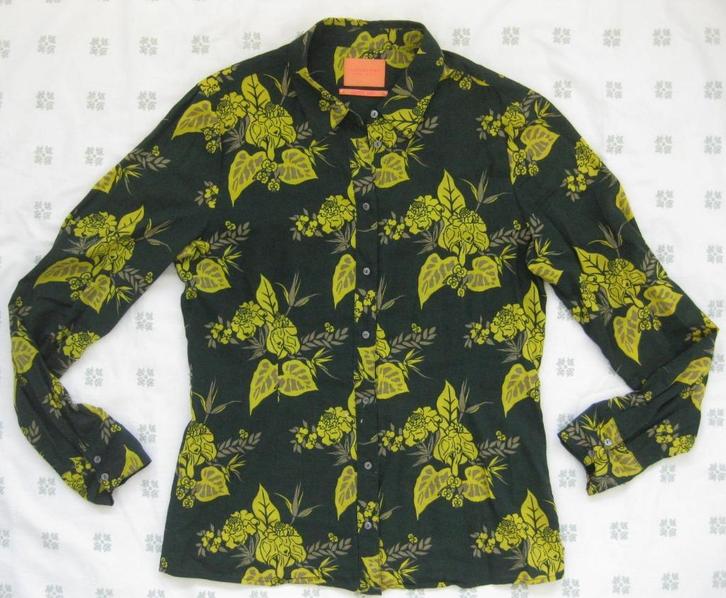 Scotch and Soda blouse, groen met gele bloemen, M, Kleding | Dames, Blouses en Tunieken, Zo goed als nieuw, Maat 38/40 (M), Groen