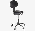 Verstelbare Zadelkruk met Rugleuning, Ophalen, Zwart, Leer, Zo goed als nieuw