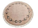 Handmade Nepal tapijt rond oud roze pastel floral 210x210cm, ., Ophalen of Verzenden, 200 cm of meer, .