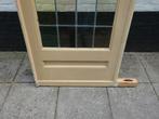 Antieke schuifdeur, glas+Lood paneel, mondgeblazen, 83x211cm, Huis en Inrichting, Ophalen, Gebruikt