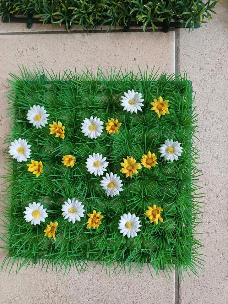 Decoratieve Grasmatten met Bloemen - 4 stuks, Tuin en Terras, Gras en Kunstgras, Zo goed als nieuw, Ophalen of Verzenden