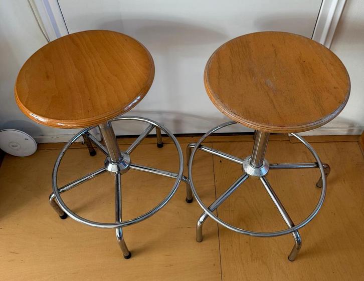 Tekenkrukken vintage, Huis en Inrichting, Krukjes, Gebruikt, Staal, In hoogte verstelbaar, Ophalen