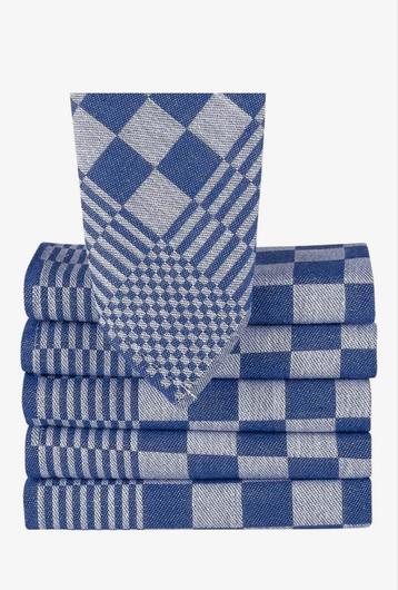 Theedoeken 70x70 6 stuks blauw wit beschikbaar voor biedingen