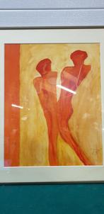 -	schilderij abstract mensen in lijst, Ophalen of Verzenden, 'T Olde Gre-j, Info@toldegrej.nl, Endepoelstraat 20f Didam