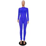 Dames catsuit 40 / bodysuit blauwe sexy festival vrouwen, Maat 38/40 (M), Verzenden, Nieuw, Overige thema's
