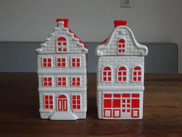 Twee koekpotten grachtenpand / voorraadpotten beschikbaar voor biedingen