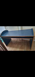 Bureau blauw met uitschuifbare la-plank, Huis en Inrichting, Bureaus, Ophalen, Gebruikt, Bureau