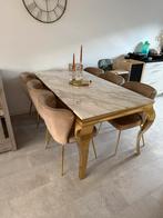 Echte Marmer Eettafel + Salontafel KOOPJE!!, Zo goed als nieuw, Vijf personen of meer, Rechthoekig, 50 tot 100 cm