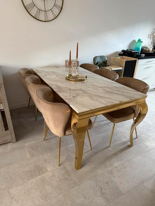 Echte Marmer Eettafel + Salontafel KOOPJE!!, Huis en Inrichting, Tafels | Eettafels, Zo goed als nieuw, 50 tot 100 cm, Vijf personen of meer