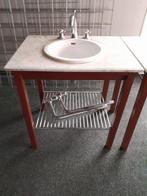 Wastafelkast met marmeren blad, Huis en Inrichting, Badkamer | Badkamermeubels, Gebruikt, Nvt, Minder dan 100 cm, Wastafelkast