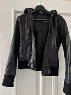 Zwarte leren jas met capuchon - The Leather Company, Kleding | Dames, Ophalen of Verzenden, Zo goed als nieuw, Maat 36 (S), Zwart
