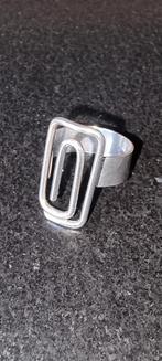 Zilveren vintage modernist ring paperclib menno meijer, Zo goed als nieuw, Verzenden