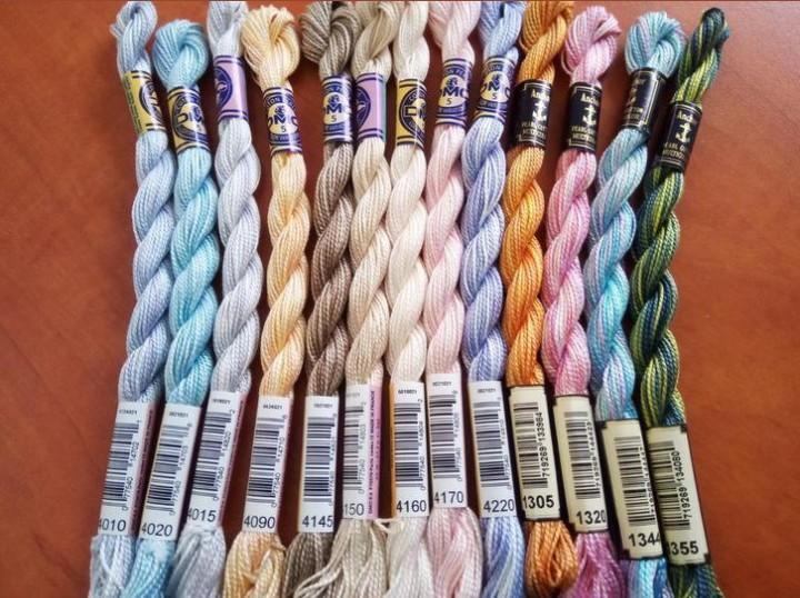 Dmc/anchor colorvariations en gemêleerd Perlé 5 borduurgaren, Hobby en Vrije tijd, Borduren en Borduurmachines, Nieuw, Borduurgaren of Zijde